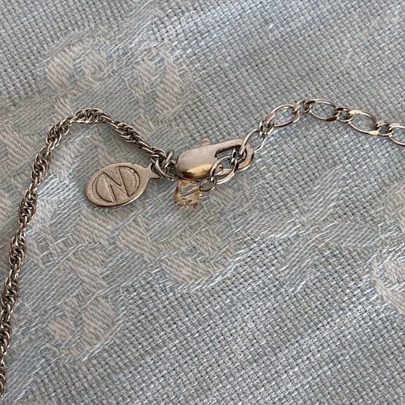 Caroline Neron fine jewelry crystal/Silver plated tassel necklace Size 17”.5 - Picture 7 of 11